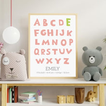Load image into Gallery viewer, Your A-Z Welcome Baby (poster and frame)
