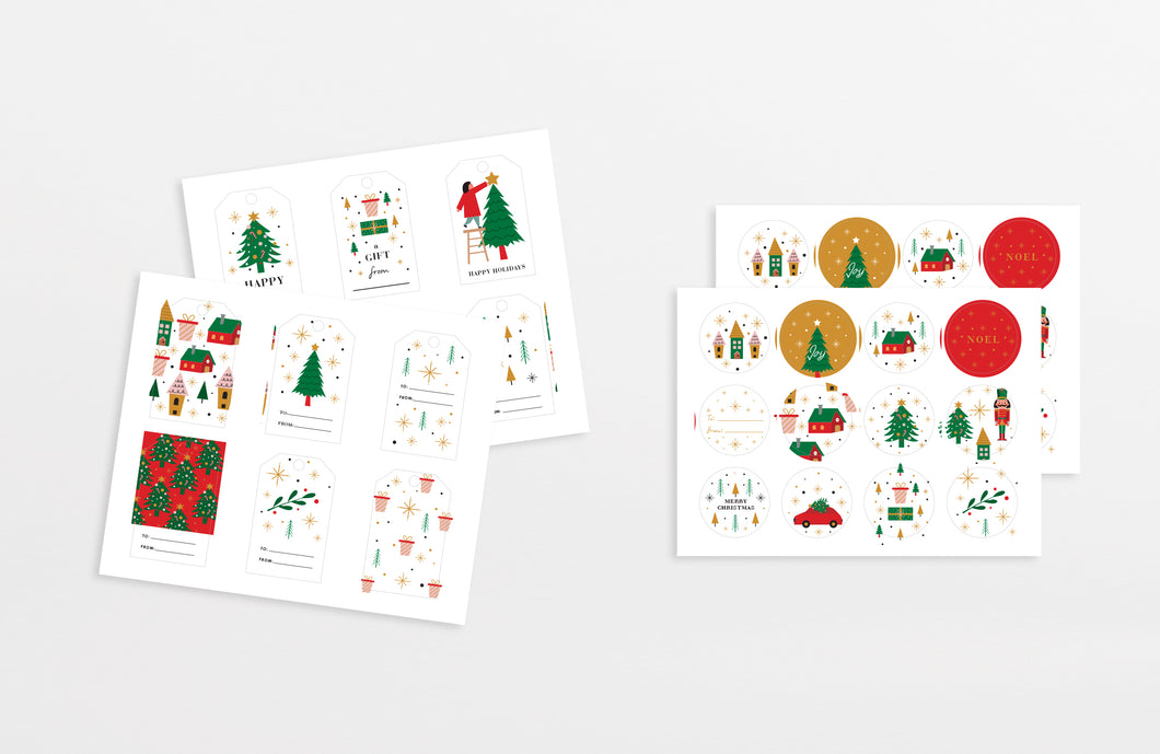 Holiday Joy Gift Tags and Stickers